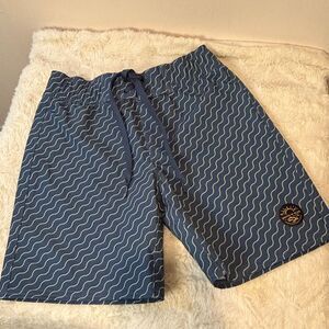 United by Blue- Boys Swim Trunks Board Shorts Blue Design Drawstring Size S
